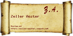 Zeller Aszter névjegykártya